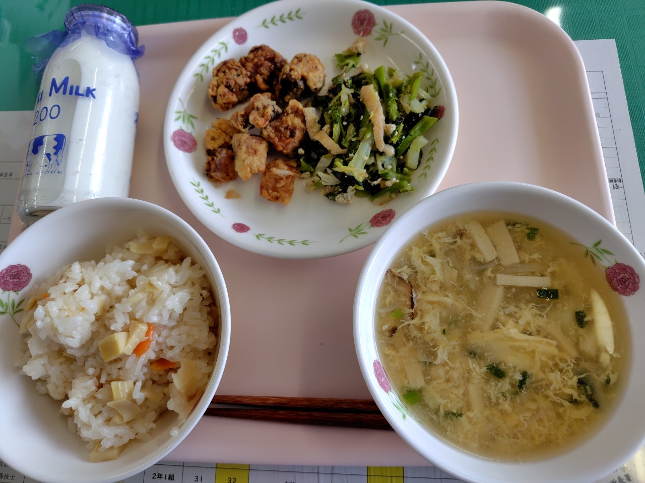 今日の給食の写真